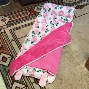 Floral Nap Mat With Attached Blanket